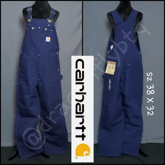 Carhartt Other - NEW LIST! Carhartt NWT Navy Blue Bib Coveralls sz 38 X 32